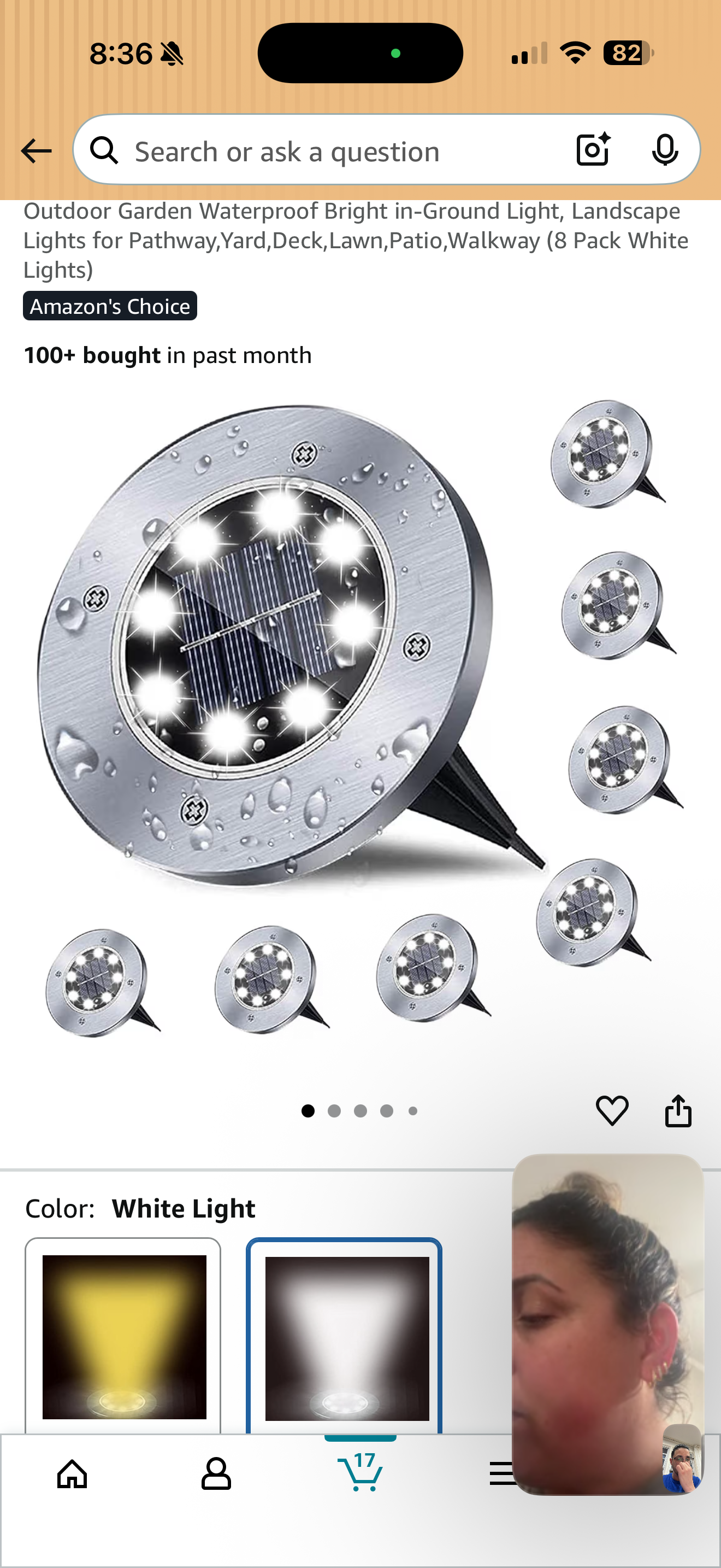 8 LED Solar Powered Path Lights Wireless Ground Lamp Waterproof Decor