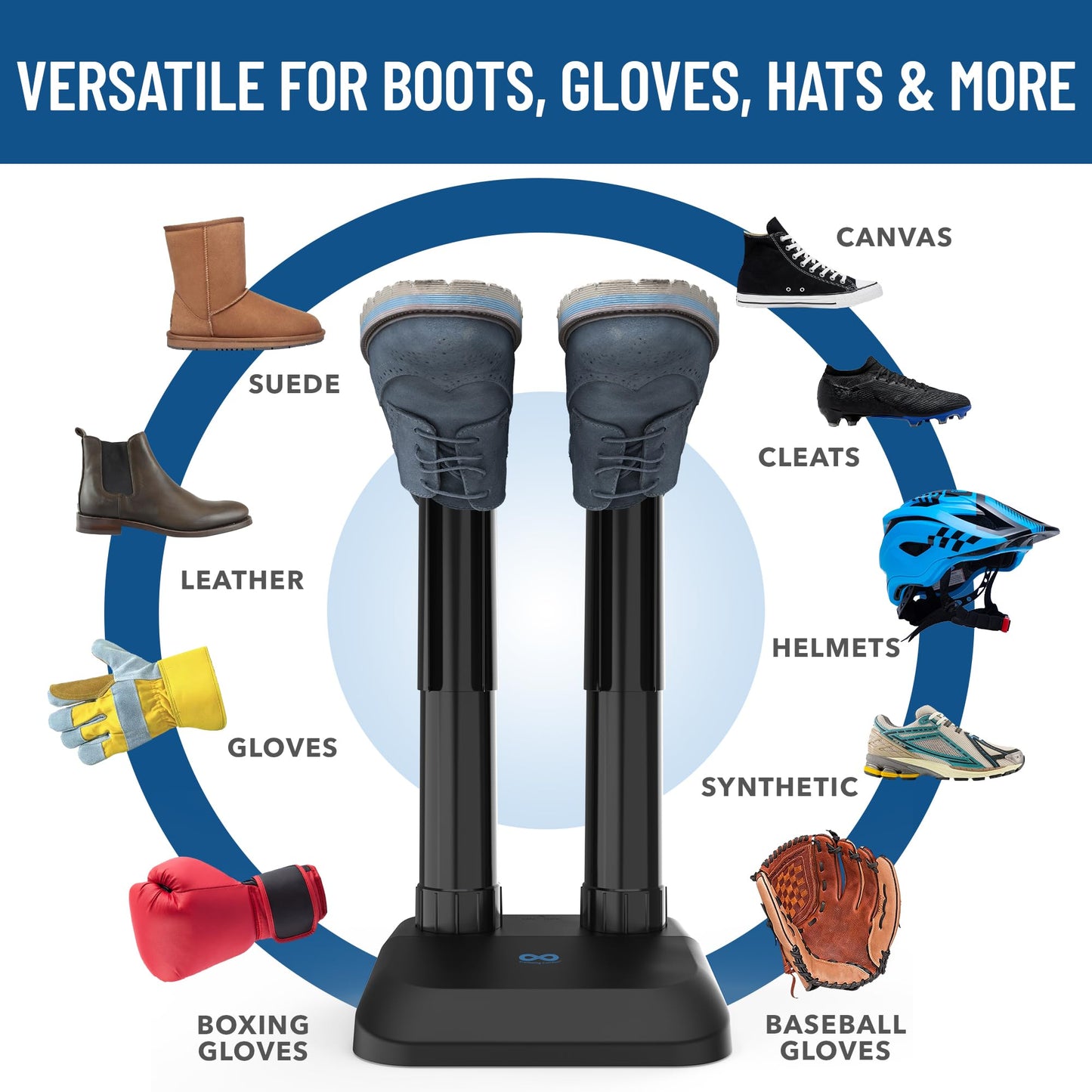 Everlasting Comfort Boot Dryer for Work Boots – Easy-to-Use, Silent & Energy-Efficient Boot Warmer and Shoe Dryer for Sneakers, Electric Fanless Convection Design to Reduce Odor (1 Pair)