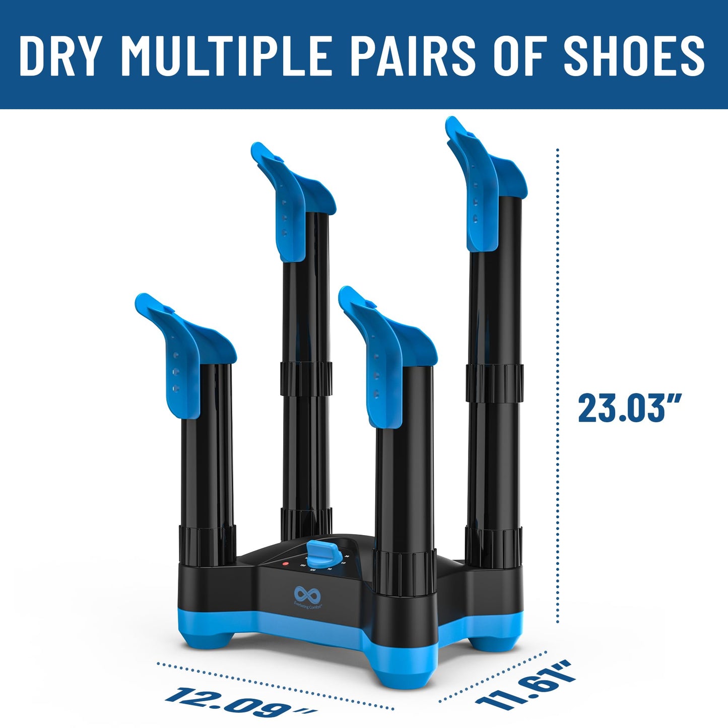 Everlasting Comfort Boot Dryer for Work Boots – Easy-to-Use, Silent & Energy-Efficient Boot Warmer and Shoe Dryer for Sneakers, Electric Fanless Convection Design to Reduce Odor (1 Pair)