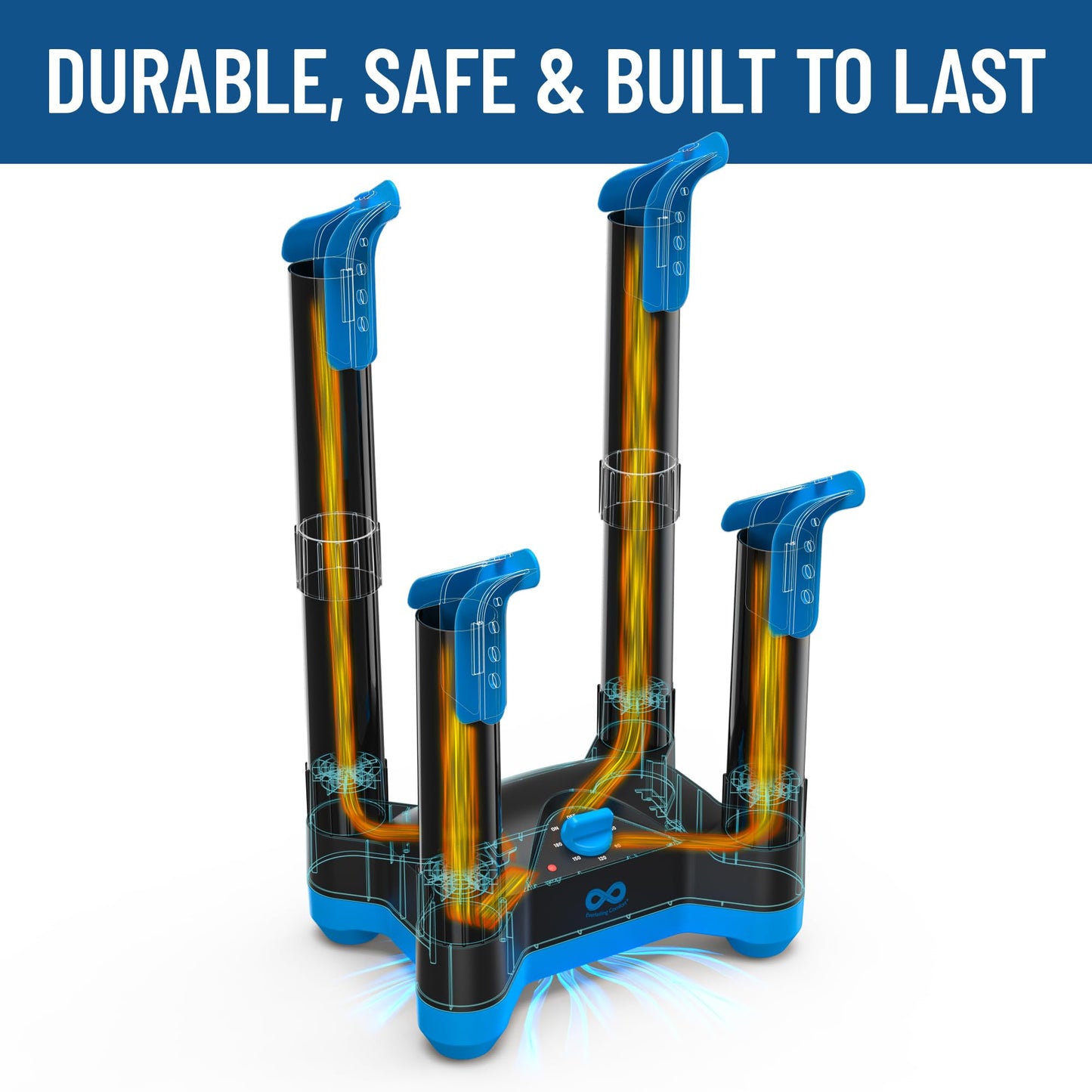 Everlasting Comfort Boot Dryer for Work Boots – Easy-to-Use, Silent & Energy-Efficient Boot Warmer and Shoe Dryer for Sneakers, Electric Fanless Convection Design to Reduce Odor (1 Pair)