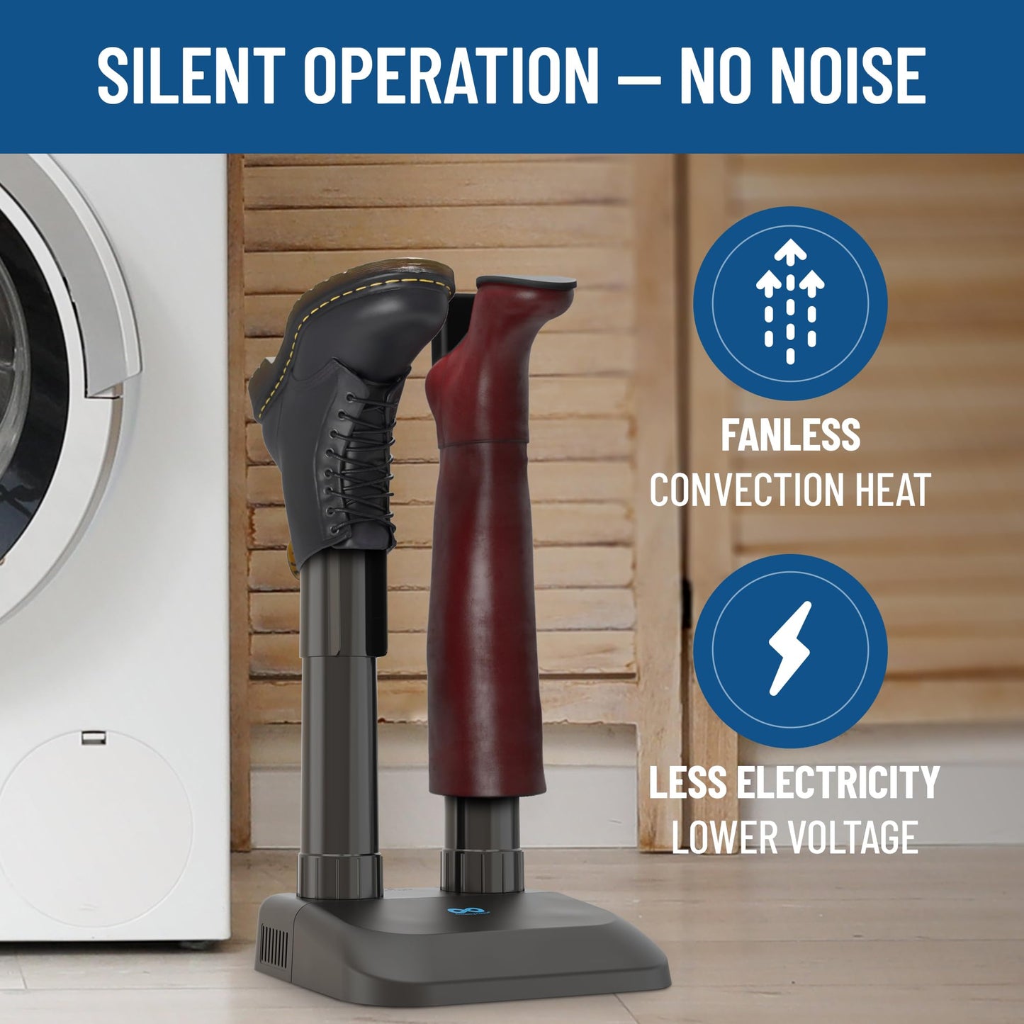 Everlasting Comfort Boot Dryer for Work Boots – Easy-to-Use, Silent & Energy-Efficient Boot Warmer and Shoe Dryer for Sneakers, Electric Fanless Convection Design to Reduce Odor (1 Pair)