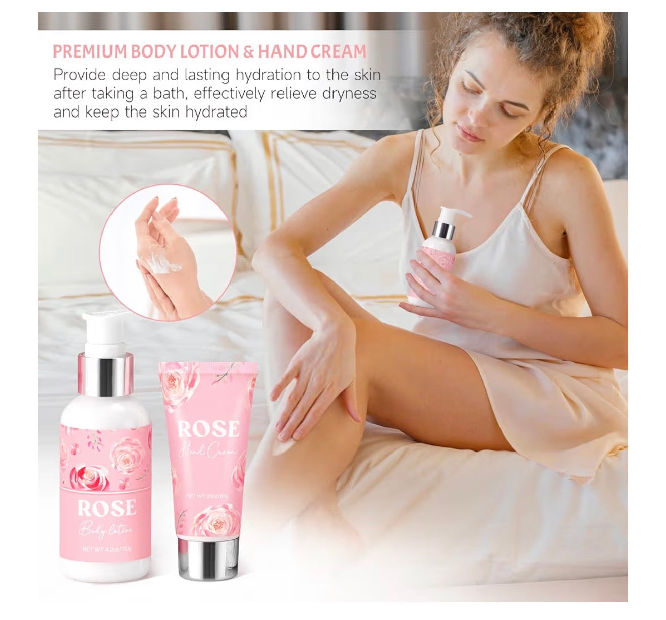 Rose Relaxing Spa Gift Basket for Women