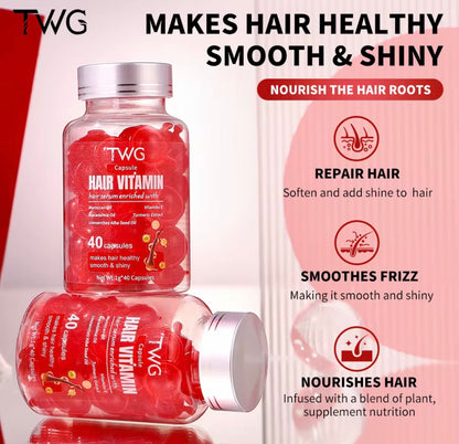 Hair Vitamin Avocado Oil Capsules with Vitamins A, E, & Pro B5.