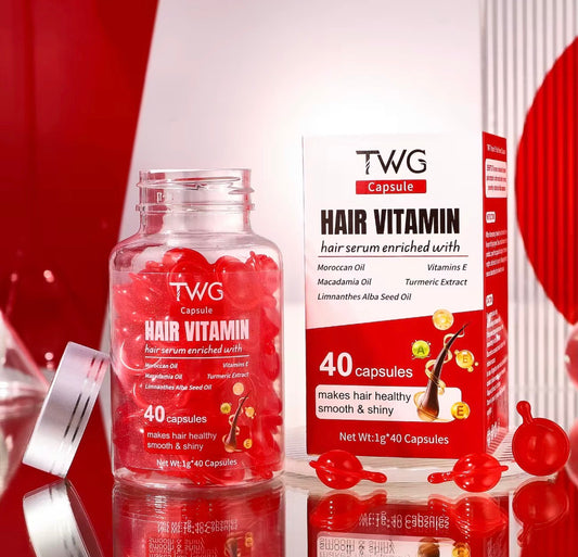 Hair Vitamin Avocado Oil Capsules with Vitamins A, E, & Pro B5.