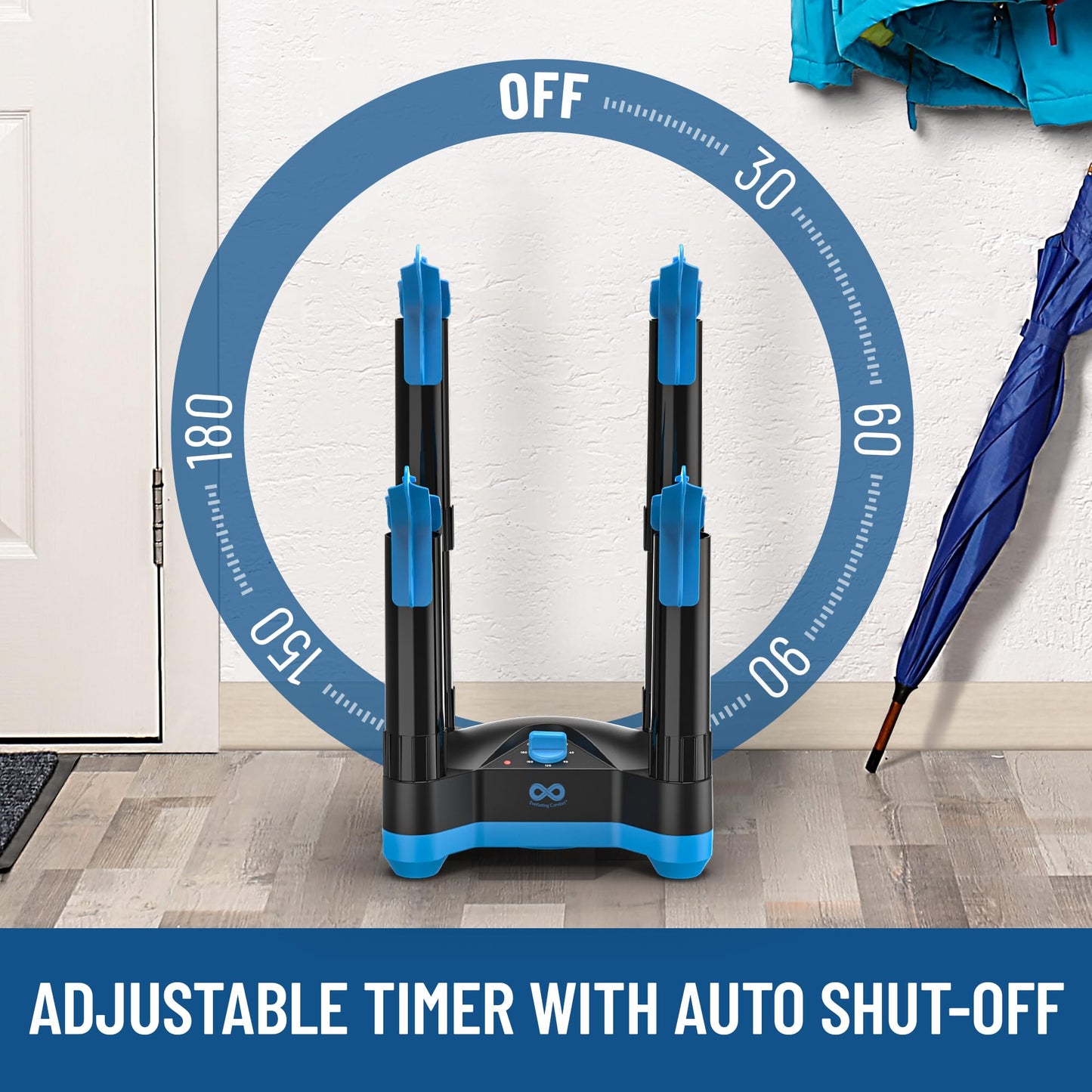 Everlasting Comfort Boot Dryer for Work Boots – Easy-to-Use, Silent & Energy-Efficient Boot Warmer and Shoe Dryer for Sneakers, Electric Fanless Convection Design to Reduce Odor (1 Pair)