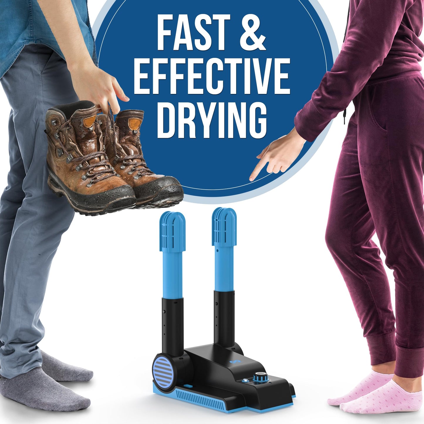 Everlasting Comfort Boot Dryer for Work Boots – Easy-to-Use, Silent & Energy-Efficient Boot Warmer and Shoe Dryer for Sneakers, Electric Fanless Convection Design to Reduce Odor (1 Pair)