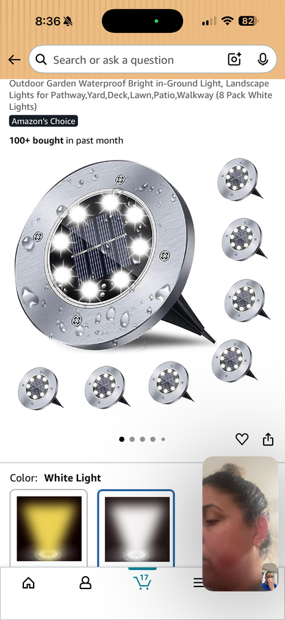 8 LED Solar Powered Path Lights Wireless Ground Lamp Waterproof Decor