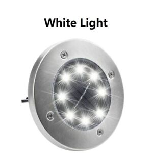 8 LED Solar Powered Path Lights Wireless Ground Lamp Waterproof Decor