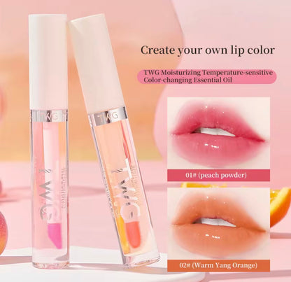 Moisturizing Temperature-Sensing Lip Oil for Women – Vitamin C Essence Gloss for Soft, Shiny & Nourished Lips.