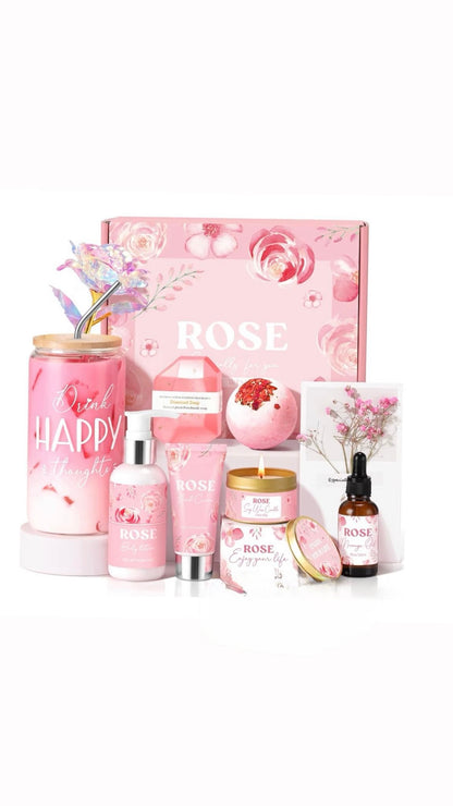 Rose Relaxing Spa Gift Basket for Women