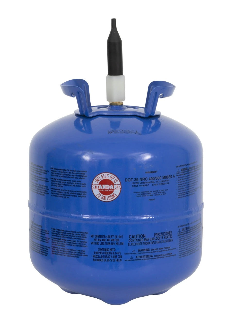 Helium Tank with 20 9" Latex Balloons & Ribbon