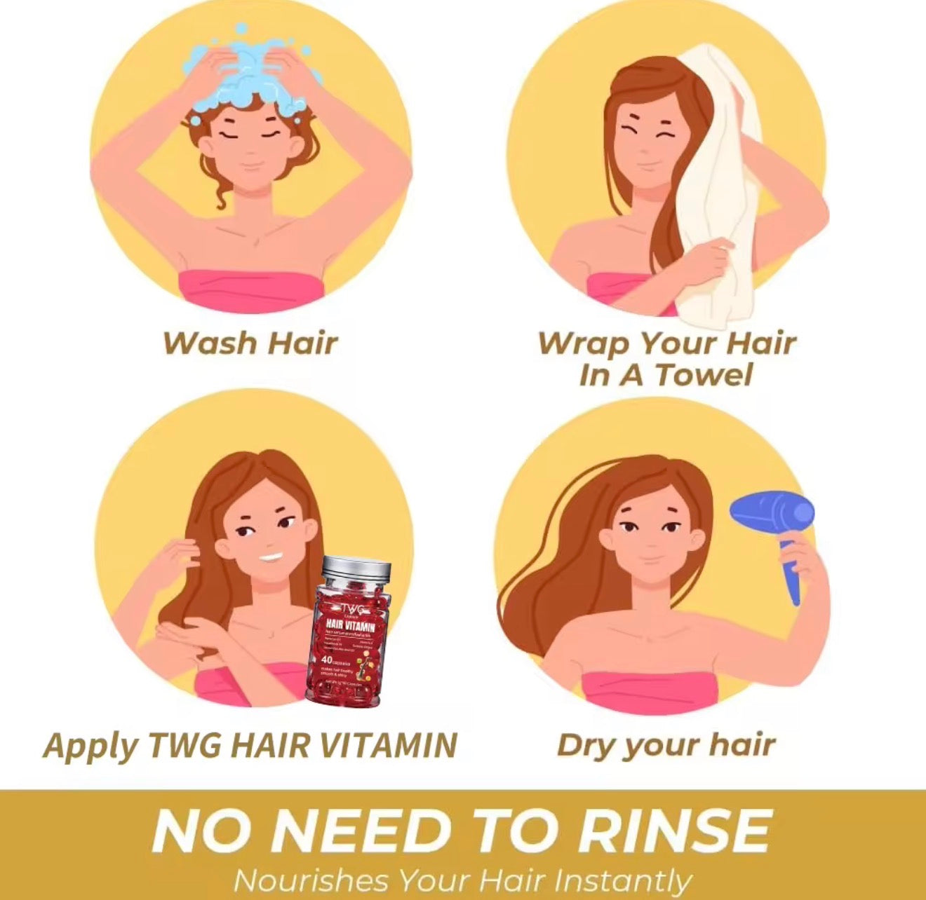 Hair Vitamin Avocado Oil Capsules with Vitamins A, E, & Pro B5.