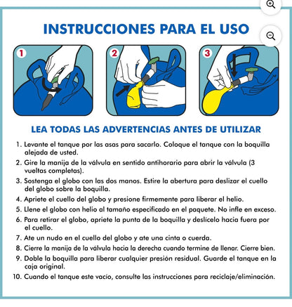 Helium Tank with 20 9" Latex Balloons & Ribbon