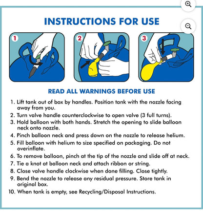 Helium Tank with 20 9" Latex Balloons & Ribbon