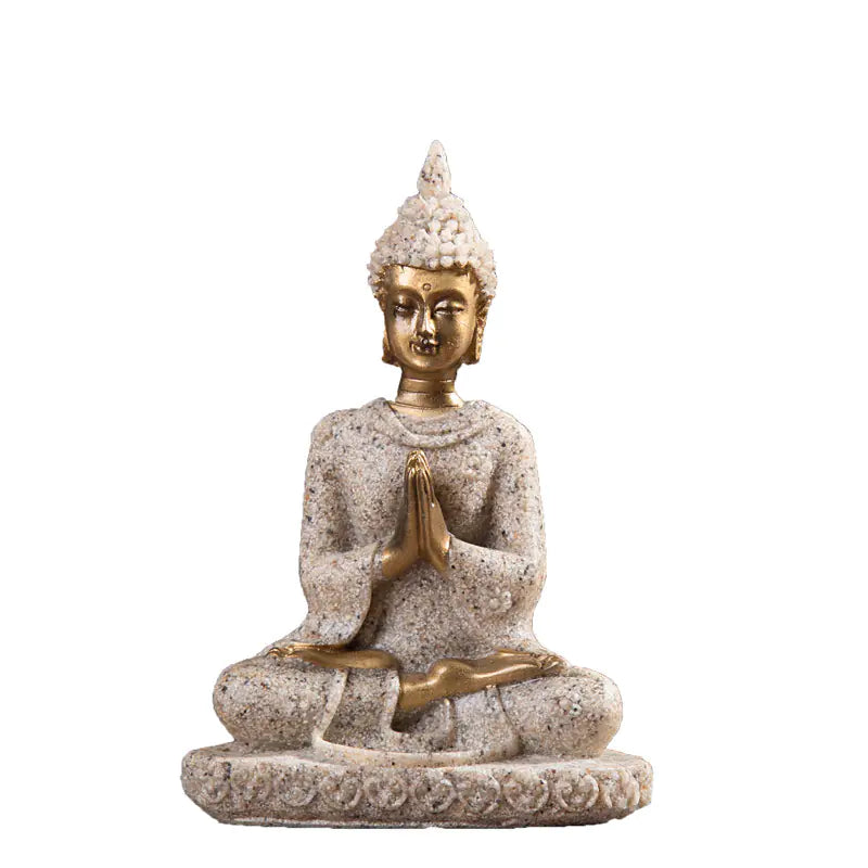 Sandstone Resin Buddha Figurine for Home Decor