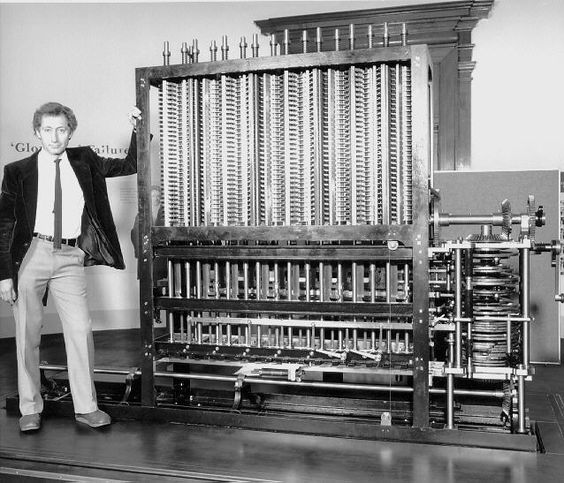 Charles Babbage with the First Computer in the World