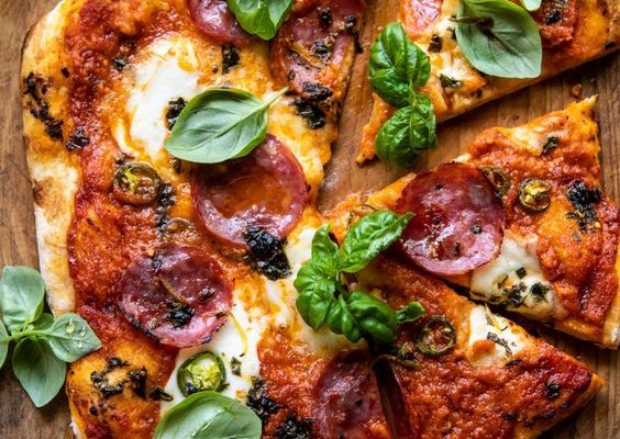 Sweet and Spicy Tomato Basil Pepperoni Pizza