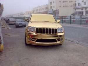 Gold-Painted Jeep Grand Cherokees